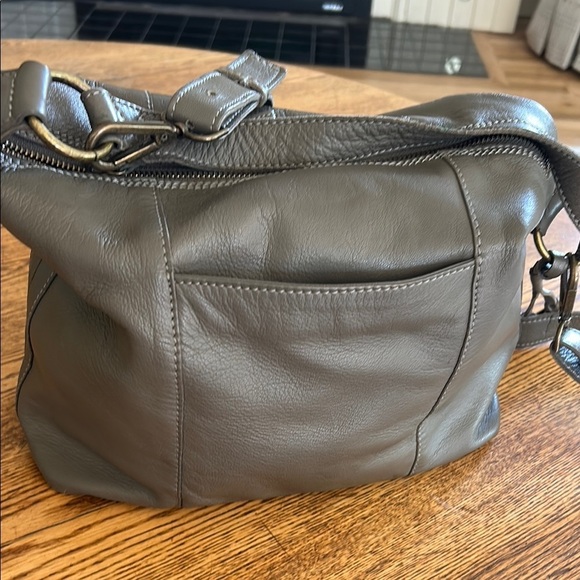 Lucky Brand Gray Crossbody/ Shoulder Bag Soft Slouchy Leather - Picture 7 of 16